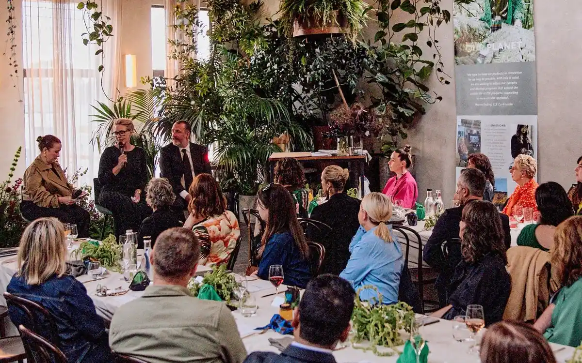 Guests gathered for a discussion at ELK’s twentieth anniversary celebration